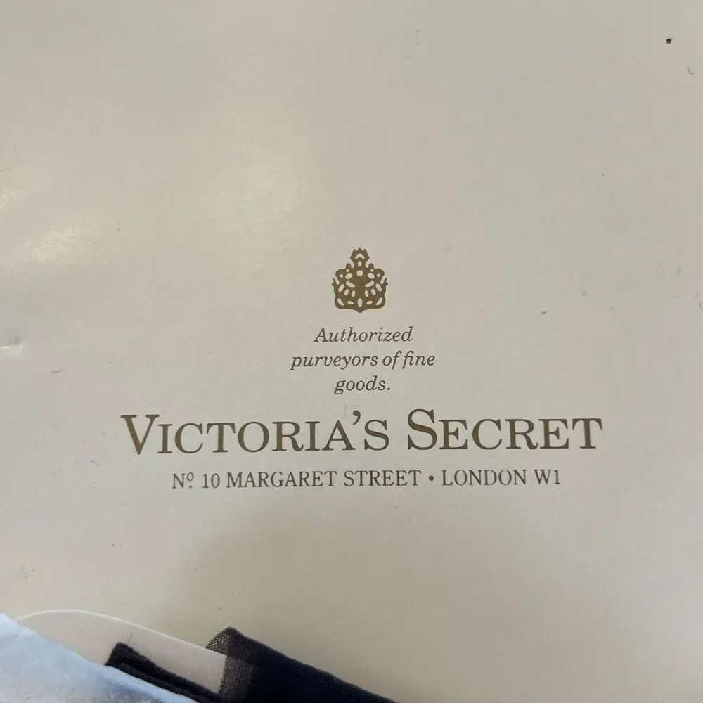 2 pair vintage Victoria's Secret London sheer lace top thigh high hosiery stocki